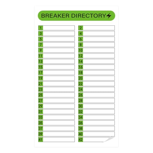STARLIBOO 16 Sheets Breaker Panel Labels, Electrical Box Sticker Numbers Breaker Panel Labels, Waterproof Durable Self-Adhesive Electrical Stickers- Green - Image 1
