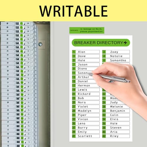 STARLIBOO 16 Sheets Breaker Panel Labels, Electrical Box Sticker Numbers Breaker Panel Labels, Waterproof Durable Self-Adhesive Electrical Stickers- Green - Image 5