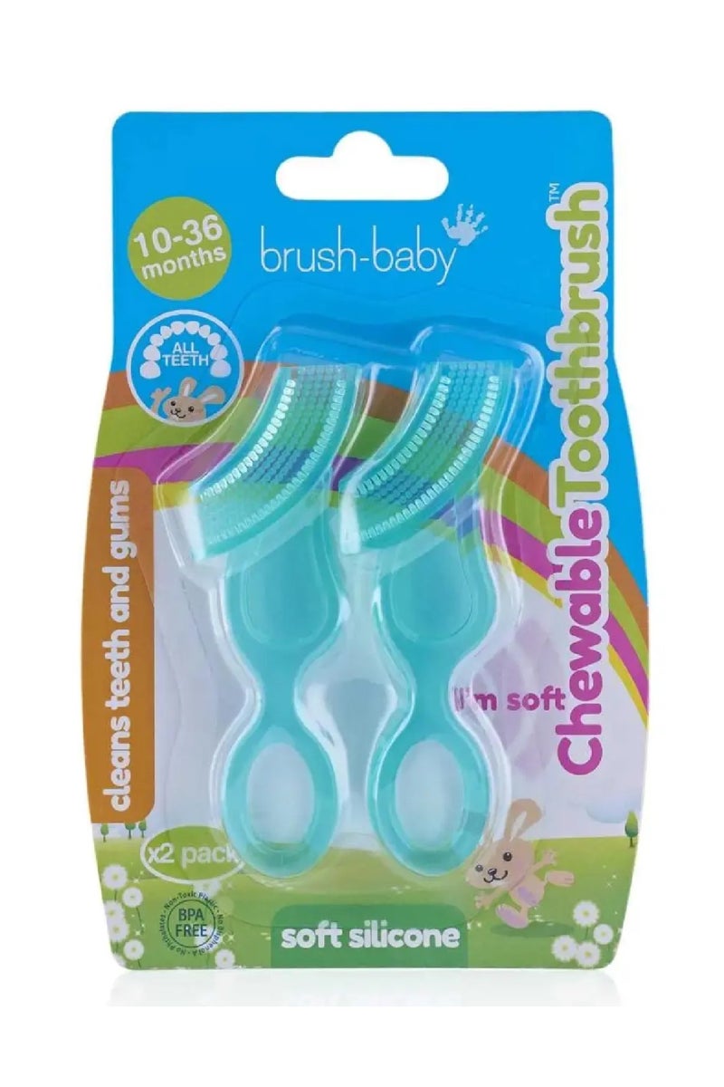 Brush-Baby Chewable Baby Toothbrush | Medical Grade Silicone | BPA Free | Teething Relief | 10–36 Months - Image 2