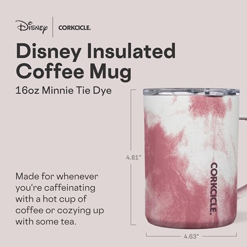 Corkcicle Classic Coffee Mug Triple Insulated Stainless Steel for Travel ShatterProof Lid Keeps Drink Hot Over 3 Hours Holiday Mug Gift Great for Gifting Warmth 16 oz Minnie Tie Dye - Image 3