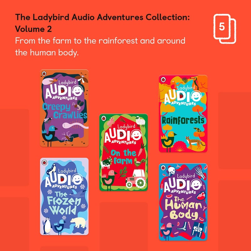 YOTO Ladybird Audio Adventures Collection: Vol. 2 â€“ Kids 5 Audio Cards for Use with Player & Mini All-in-1 Audio Device, Screen-Free Listening with Fun Playtime, Bedtime & Travel Stories, Ages 5+ - Image 2