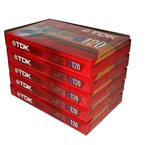 TDK Superior Normal Bias D120 IEC I / Type I For Everyday Recording Audio Cassette Tapes - 5 Pack by TDK - Image 1
