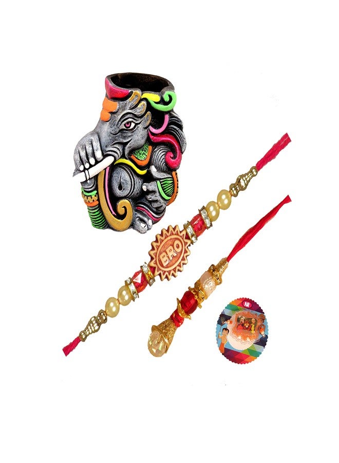Suninow Ganesha rakhi for bhaiya bhabhi bhatija rakhi | rakhi for brother | Rakhi combo | rakhi gift for brother | Rakhi for kids