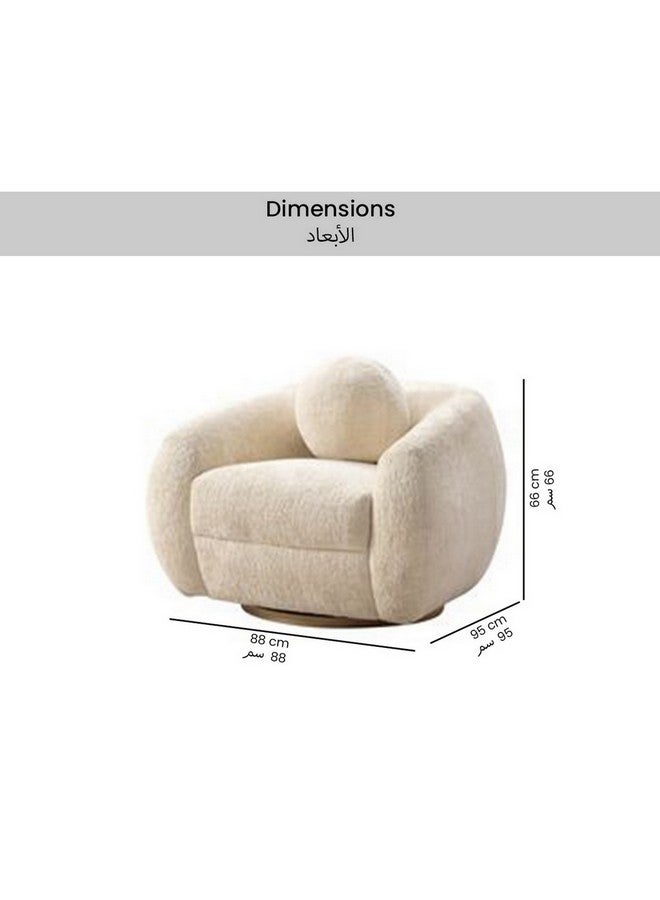 Micasa Elegant And Modern Design 1-Seater Swivel Base Sofa Chair Off White 66 X 95 X 88 Cm Osf-1441-1Sb  - Image 5