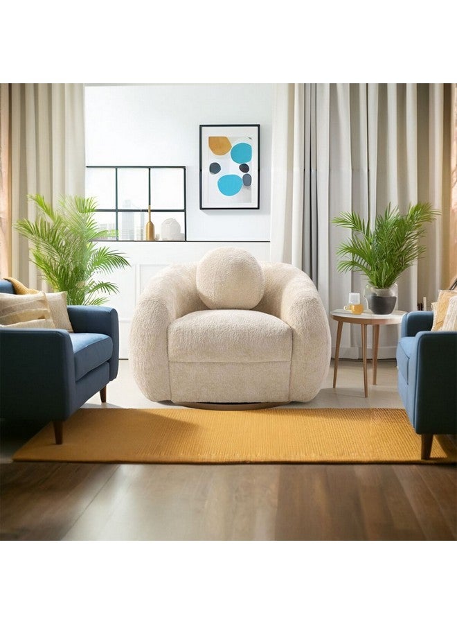 Micasa Elegant and Modern Design 1-Seater Swivel Base Sofa Chair Off White 62 x 96 x 91 cm OSF-1441-1SB - Image 4