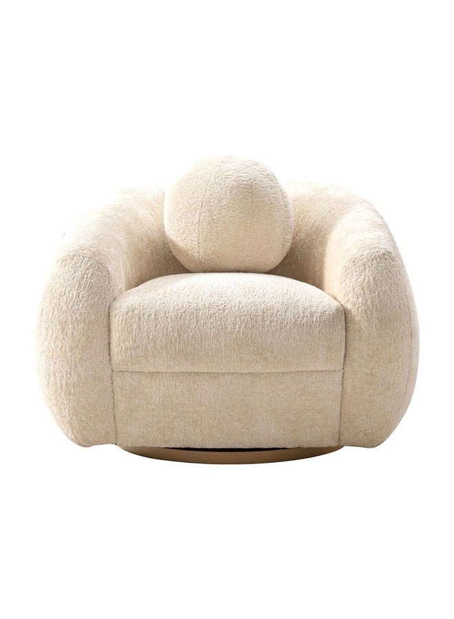 Micasa Elegant and Modern Design 1-Seater Swivel Base Sofa Chair Off White 62 x 96 x 91 cm OSF-1441-1SB - Image 1