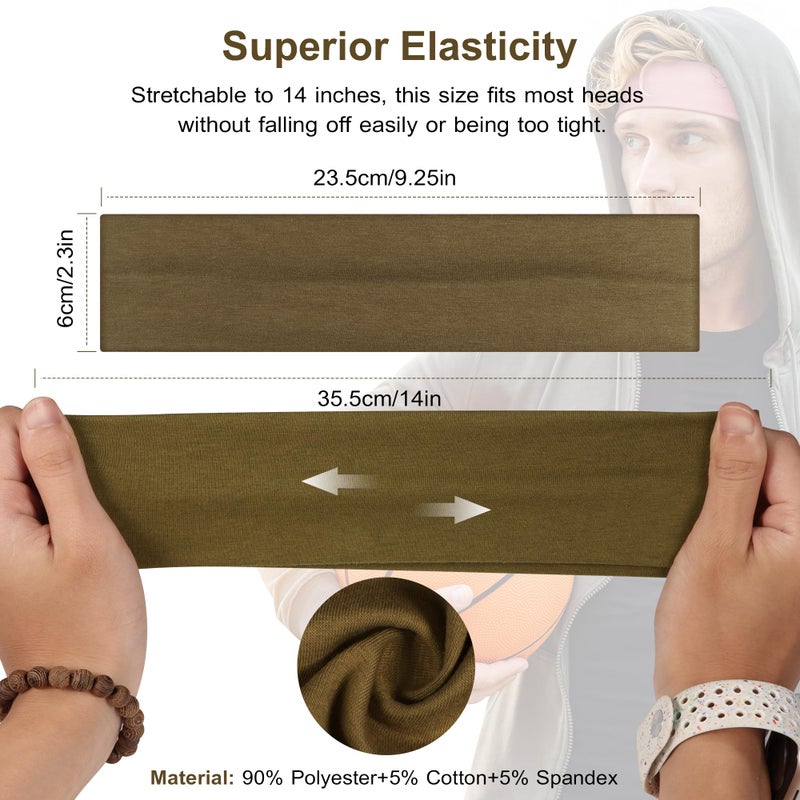 Ztomine Headbands for Women, 8pcs Stretchy Non Slip Soft Cotton Cloth Hair Bands for Sports, Workout, Yoga and Running - Image 4