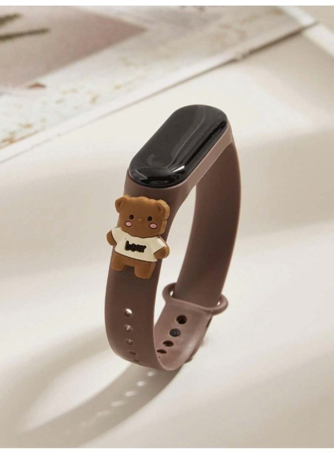 Pack of 2 bear-themed kids LED watches are described as Cute Brown Bear Numeric LED Children's Electronic Watches featuring a soft silicone strap - Image 5