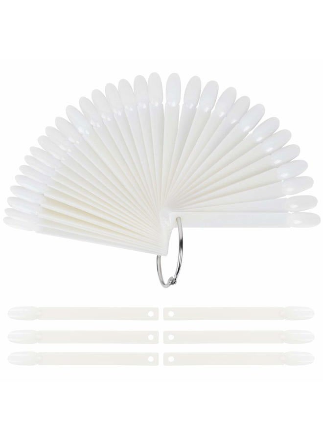 LoveBB 200 Pcs False Nail Art Tips Display, Natural Nail Sample Stick with Metal Split Ring Holder - - Image 1