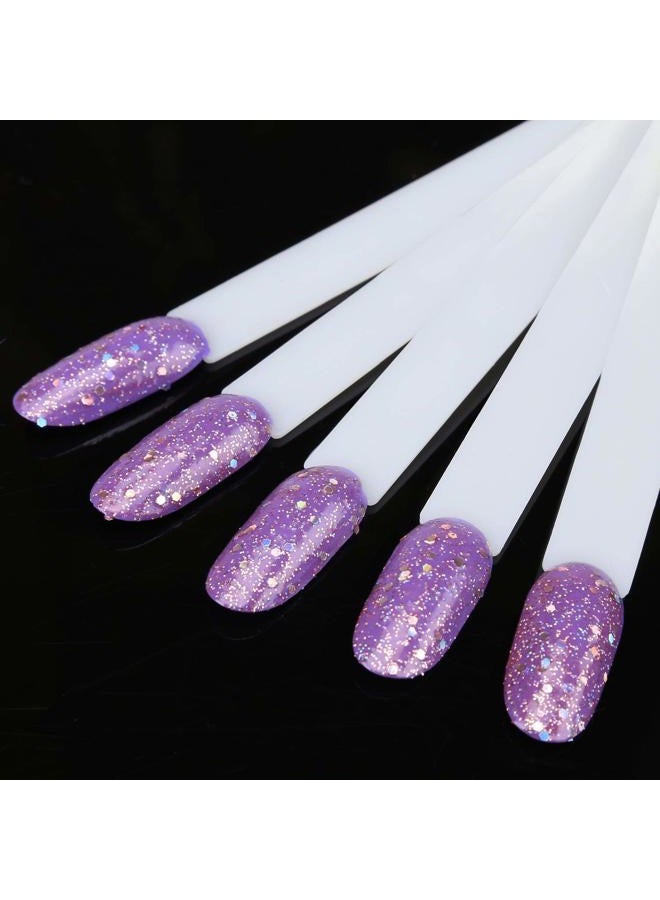 LoveBB 200 Pcs False Nail Art Tips Display, Natural Nail Sample Stick with Metal Split Ring Holder - - Image 5