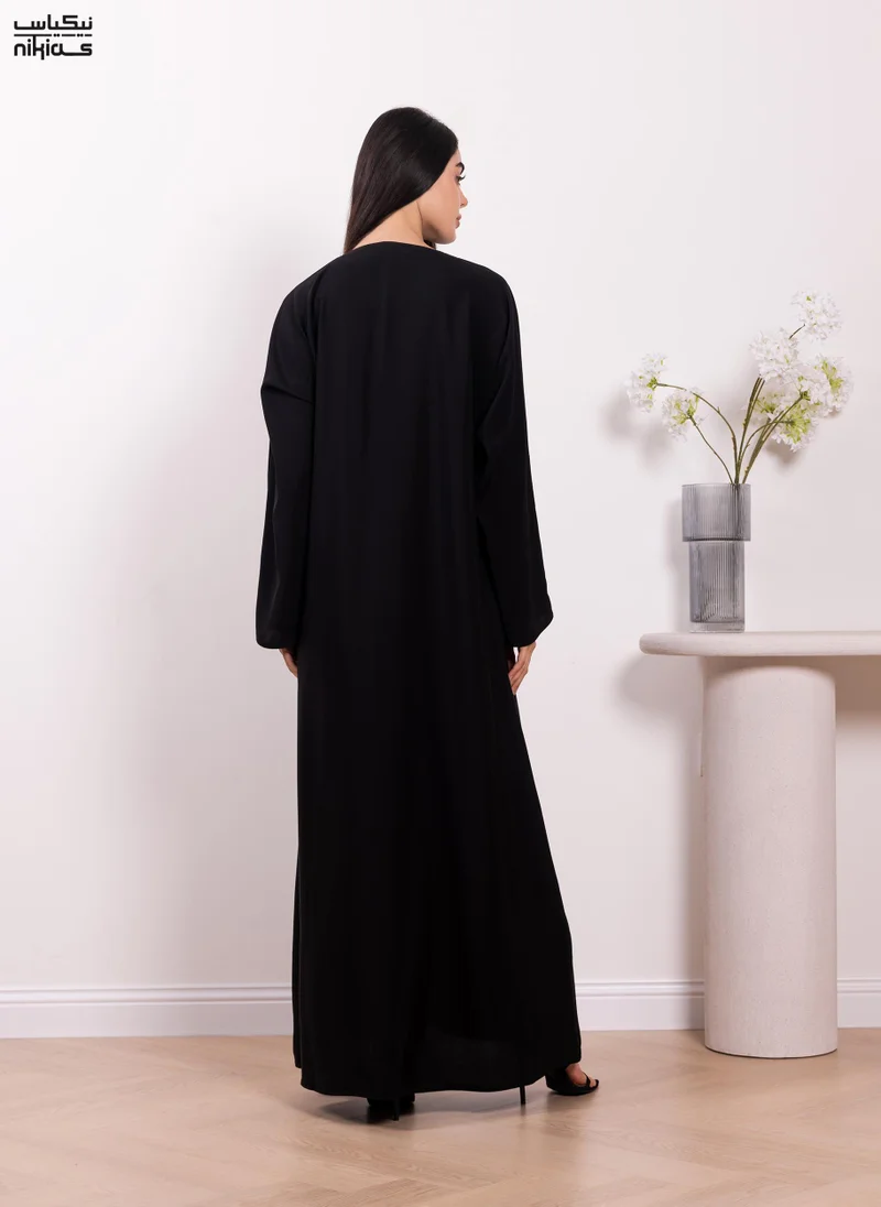 Nikias  Nikias Practical Nida fabric abaya with a full front zipper for Women | Best Price UAE