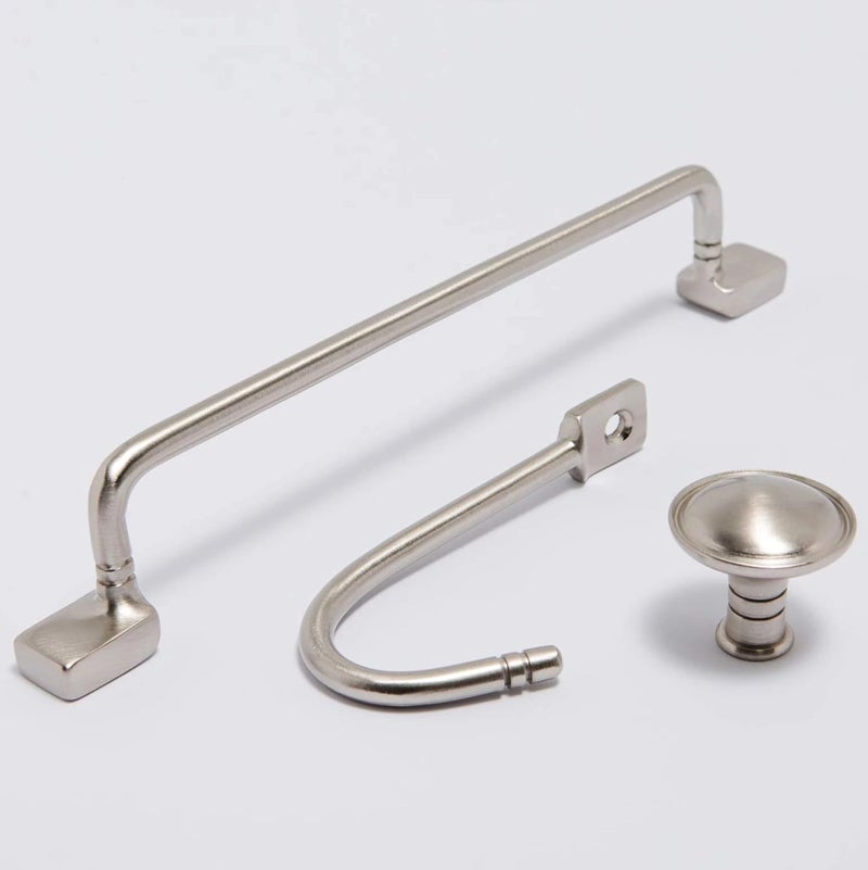 HOBKNOBS Berlin Wall Robe/Coat/Clothes Towel and Home Decor Brass Hooks 96.5mm (Satin Nickel). - Image 1