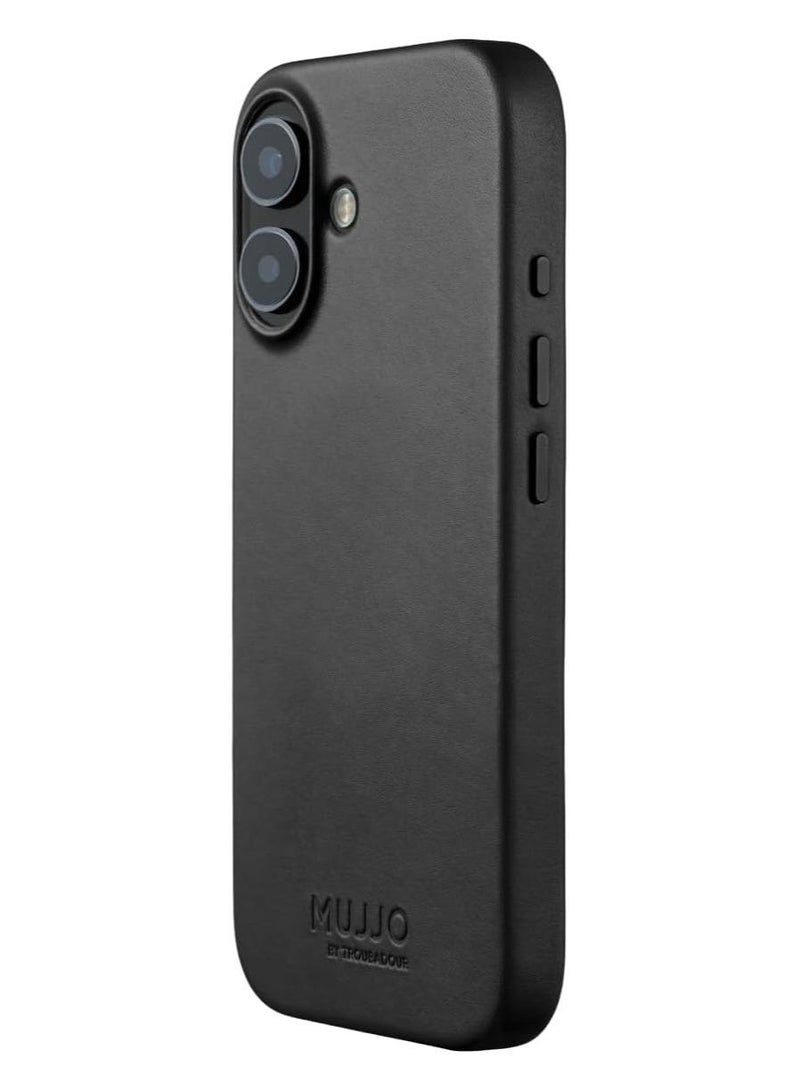 موجو جراب آيفون  جلدي أسود للشحن اللاسلكي المغناطيسي - Image 1