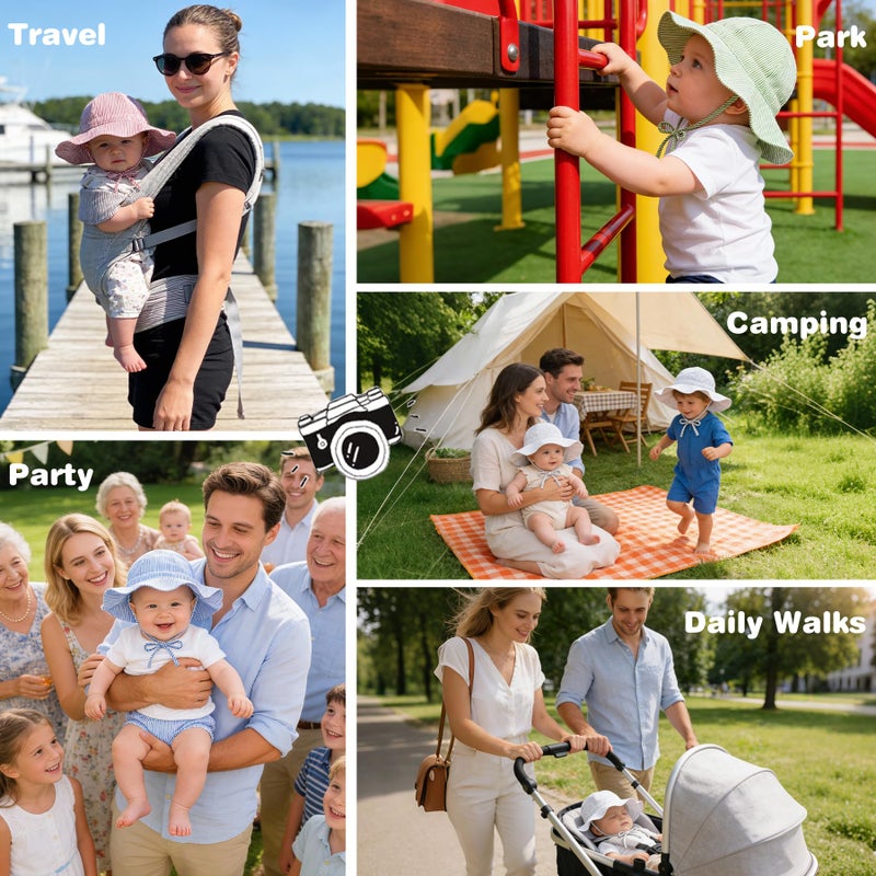 Zando UPF 50+ Toddler Sun Hat Girls Boys 2T-4T - Wide Brim Toddler Bucket Hat 2T-4T with Adjustable Strap Sun Hats Toddler Beach Hats for Pool Camping Walking Trips Party Beige L - Image 5