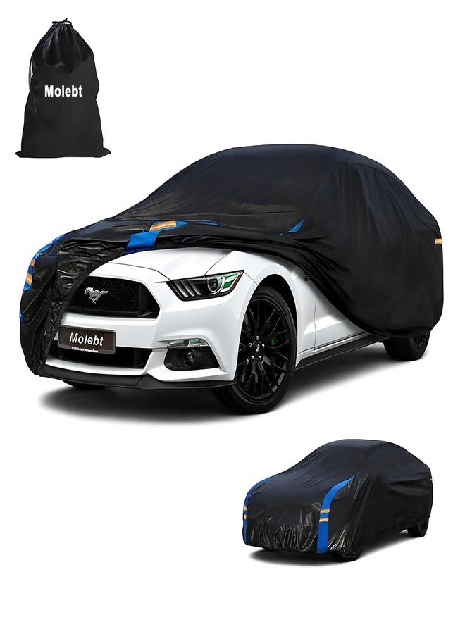 Molebt Car Cover Waterproof All Weather for Automobiles, Full Exterior Covers for Sedan & Coupe (186-193 inch) Universal Fit for Ford Mustang, Chevy Camaro, etc. Rain Winter Sun Snow Protection. - Image 1