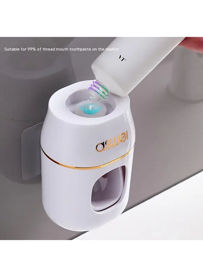 Wall Mounted Automatic Toothpaste Squeezer White No Drill Needed High Quality Plastic Dispenser - Image 4