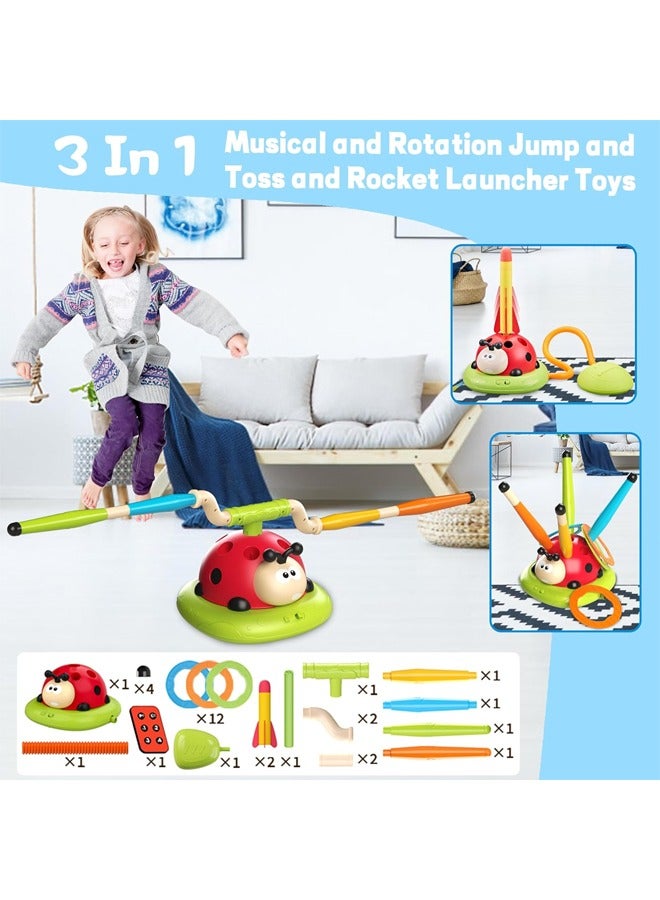 Quivlox 3 in 1 Musical Jump, Toss Ring Game Toy and Stomping Launch Rocket Launcher for Kids Outdoor Toys with Remote Control, Indoor Outside Toys for Kids Ages 3-8 Toys for Ages 5-7 8-13 Kids Gifts - Image 4