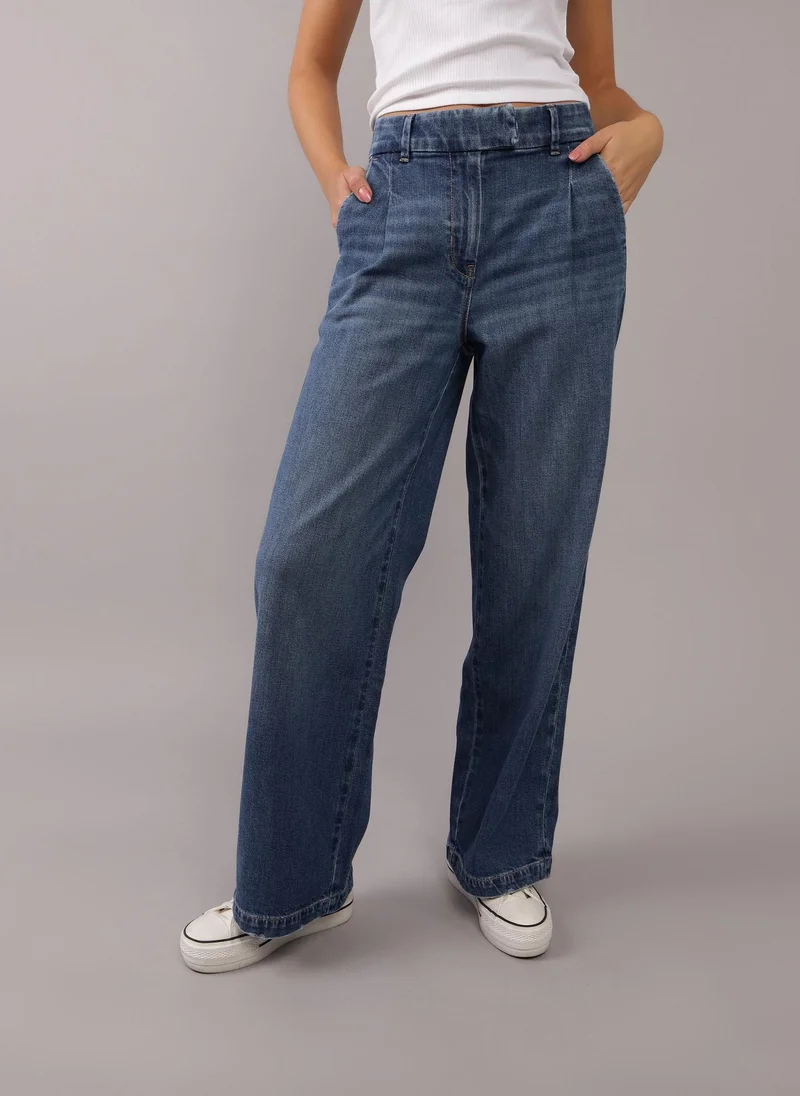 American Eagle Drape Stretch Super High-Waisted Baggy Jeans