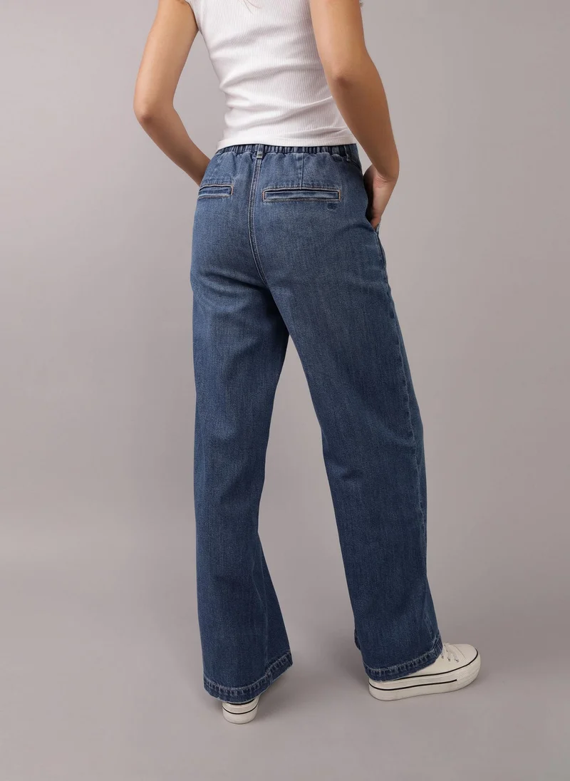 American Eagle Drape Stretch Super High-Waisted Baggy Jeans