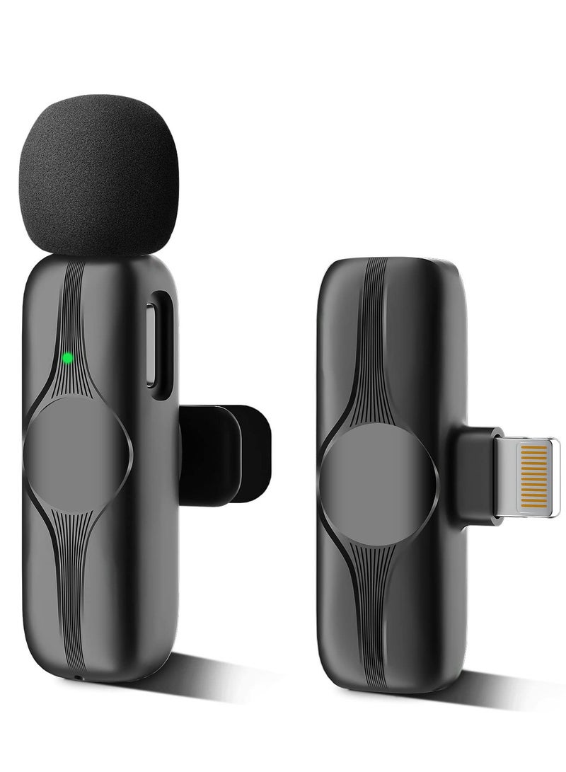 KASTWAVE Wireless Lavalier Microphone for iPhone, iPad - Cordless Omnidirectional Condenser Recording Mic for TikTok, Facebook, Phone Video Recording, Interview, Vlog, Auto Sync and Noise Reduction(Black) - Image 1