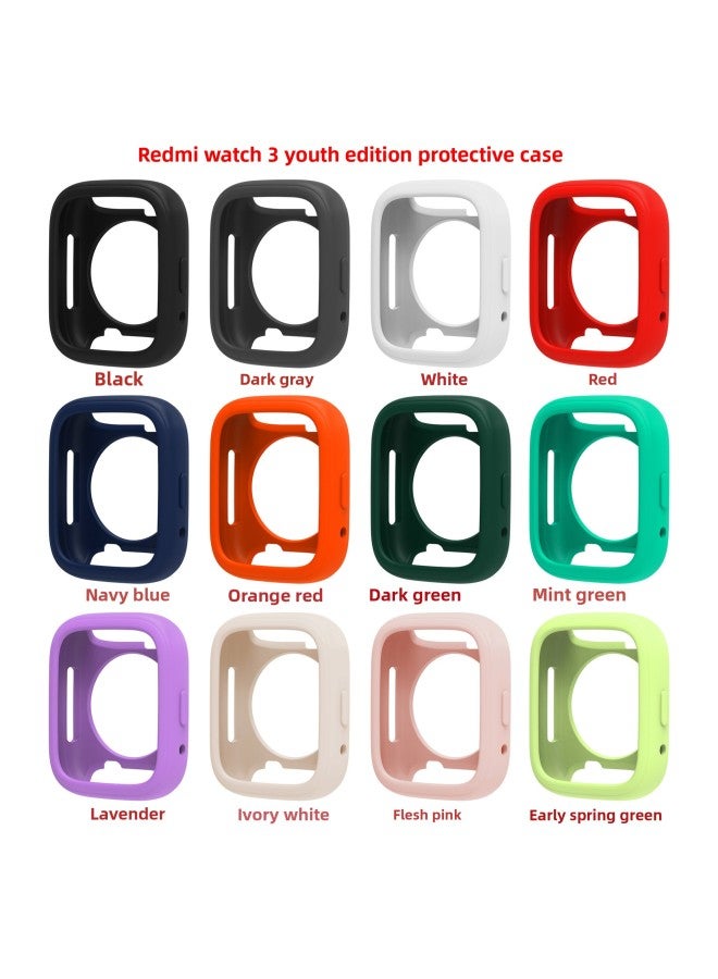 Loquat Droplet For Redmi Watch3 Youth Edition Monochrome Silicone Protective Case Sports Casual Protective Case-Color:Mint  - Image 2