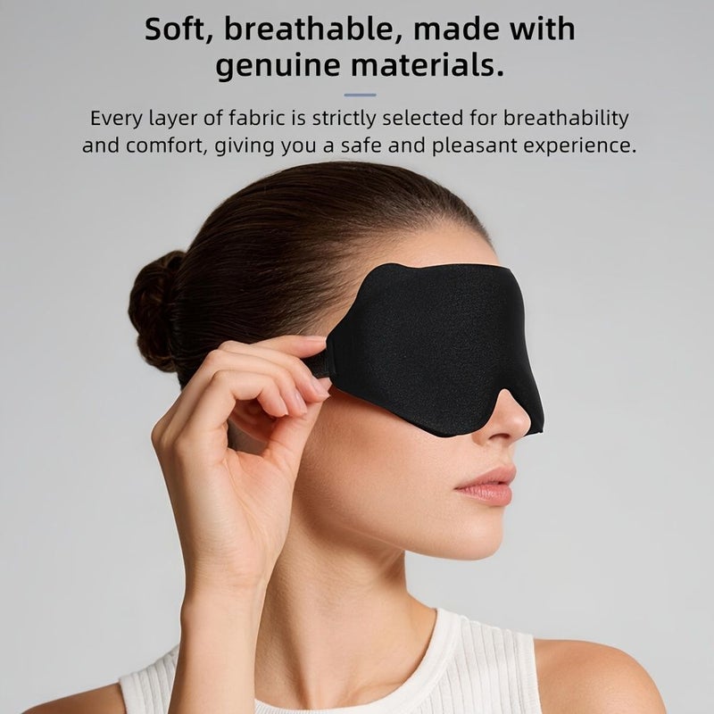 Grey 3D Stereoscopic Non Pressure Breathable Sleeping Eye Mask For Men Women Students Set Of 2 - Image 1