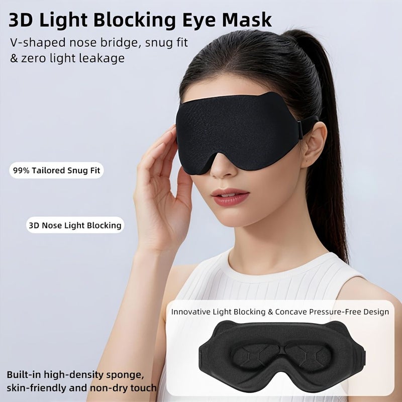 Grey 3D Stereoscopic Non Pressure Breathable Sleeping Eye Mask For Men Women Students Set Of 2 - Image 4