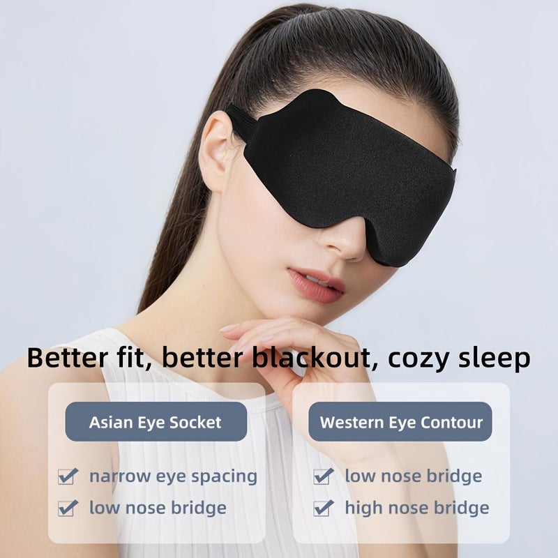 Grey 3D Stereoscopic Non Pressure Breathable Sleeping Eye Mask For Men Women Students Set Of 2 - Image 5