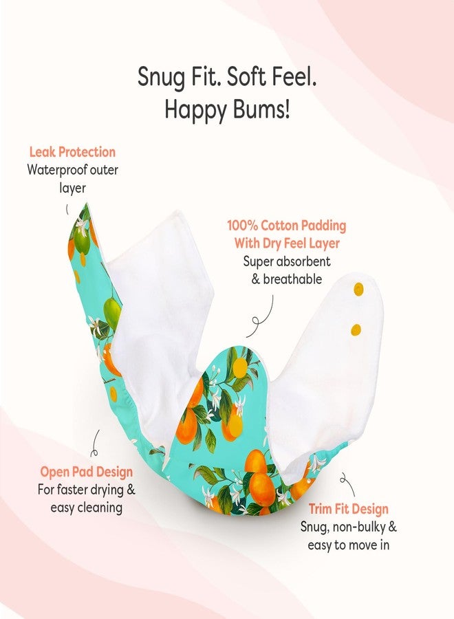 Superbottoms Basic Leakage-proof advanced cloth diapers for babies, High Absorbent 100% cotton 2 reusable diaper and 2 insert pad Combo Pack washable cloth diaper 3M -3Years Adjustable, Reduces Rash - Image 2