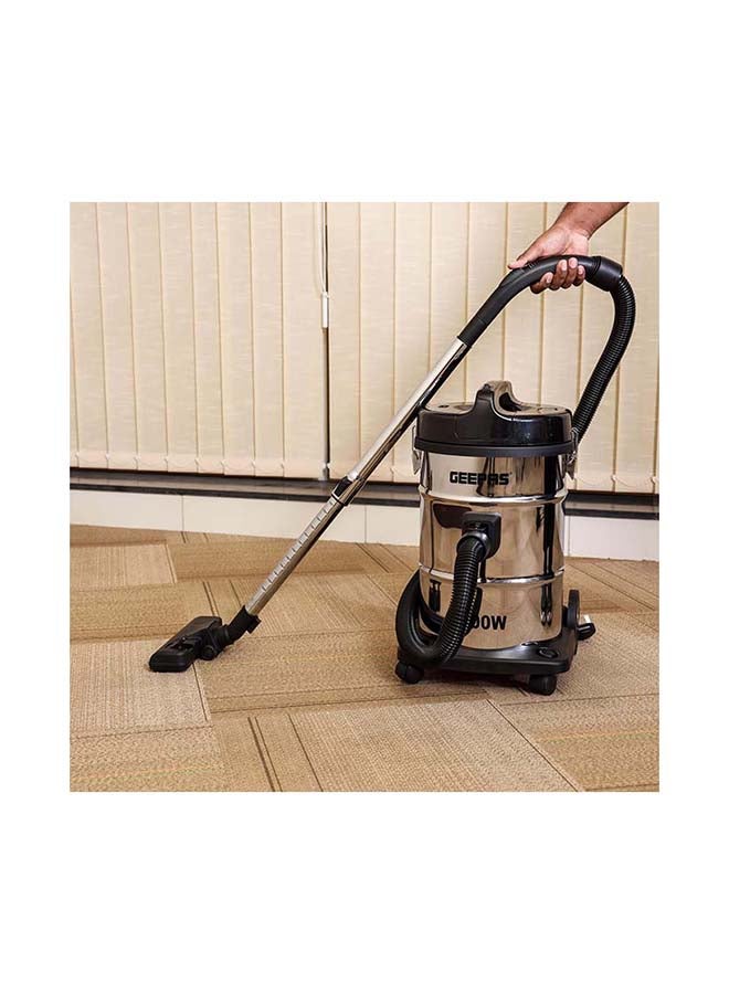 GEEPAS 2-in-1 Blow and Dry Vacuum Cleaner, Powerful Copper Motor, Stainless Steel Tank - Dust Full Indicator - 2-Year Warranty 23 L 2300 W GVC2597 Silver/Black - Image 1
