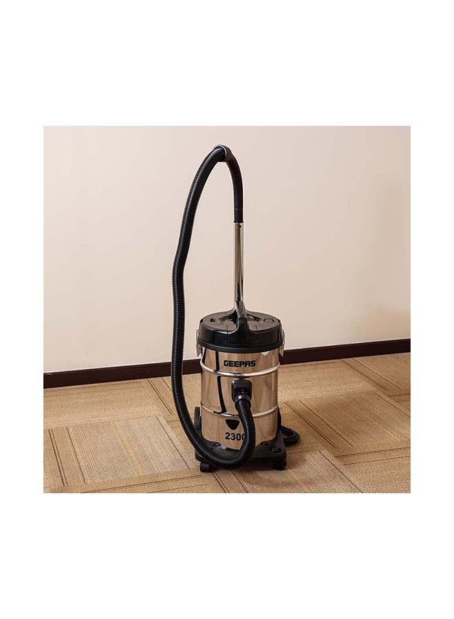 GEEPAS 2-in-1 Blow and Dry Vacuum Cleaner, Powerful Copper Motor, Stainless Steel Tank - Dust Full Indicator - 2-Year Warranty 23 L 2300 W GVC2597 Silver/Black - Image 2