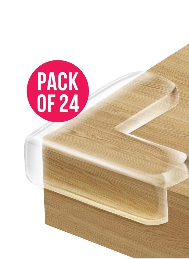 BRANDSFINITY 24 pcs Table Corner Protector for Baby Proofing, Clear, Edge Protector for Kids, Furniture Safety, Child Safety  - Image 1
