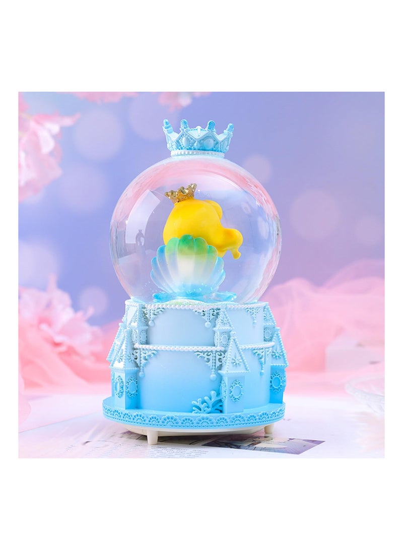 SYOSI Snow Globe 3.15 Inch Automatic Snowflakes with LED Luminous Lights Music Mermaid Princess Crystal Ball Castle Table Decoration Ornament Birthday Gifts for Girls - Image 5