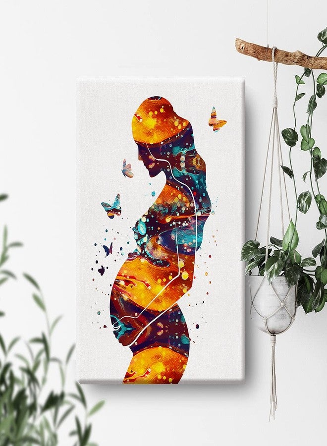 Nvhai Pregnancy Art Canvas Painting Pregnant Woman With Child Prints Medical Art for Home Living Room Wall Decor Framed Obstetrics Artwork (12x15 Inch) - Image 4