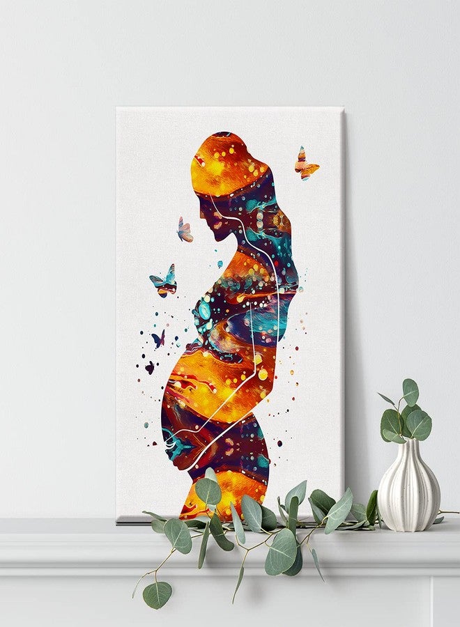 Nvhai Pregnancy Art Canvas Painting Pregnant Woman With Child Prints Medical Art for Home Living Room Wall Decor Framed Obstetrics Artwork (12x15 Inch) - Image 5