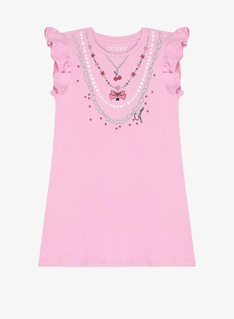 GUESS Infant Ruffle Short Sleeve Mini Dress - Image 1
