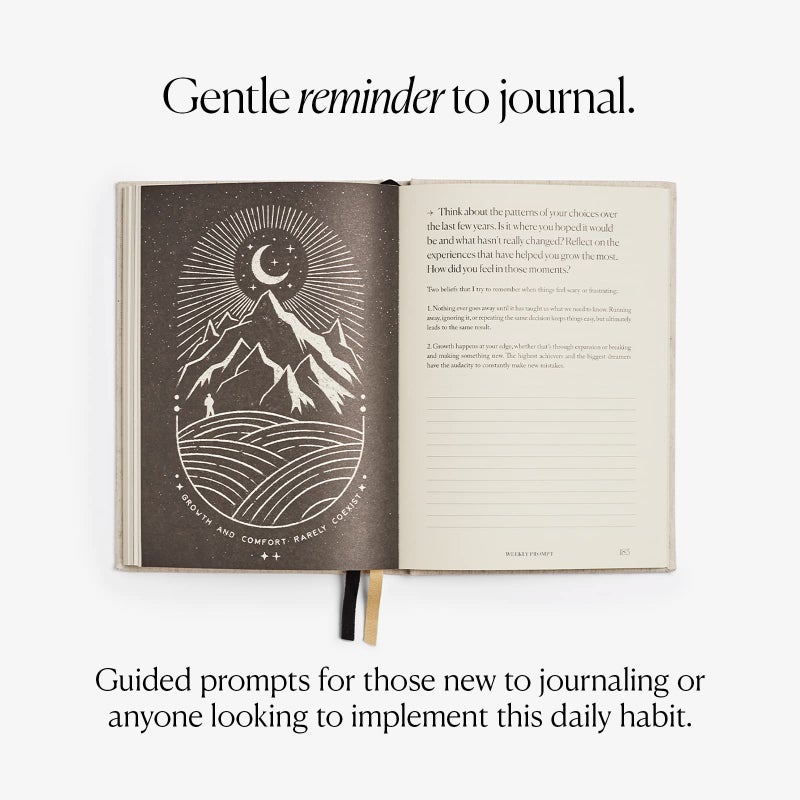 Intelligent Change Notes to Mindfulness Daily Journal for Women With Prompts to Write In, Illustrated Gratitude Journal, Undated Guided Journal, Hardbound Wellness Journal - Intelligent Change x Chelsea Kauai (Linen)  - Image 5