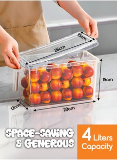 YAH Creation 5 Pcs/Set YAH Durable Food Storage - Pantry Organizer with Lids - Kitchen Containers – 4 Liter Stackable with Handles - Fridge Organizer, Freezer & Dishwasher Safe, For Food, Fruit, vegetables, Dry Storag /  - Image 2