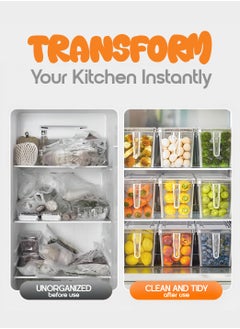 YAH Creation 5 Pcs/Set YAH Durable Food Storage - Pantry Organizer with Lids - Kitchen Containers – 4 Liter Stackable with Handles - Fridge Organizer, Freezer & Dishwasher Safe, For Food, Fruit, vegetables, Dry Storag /  - Image 4
