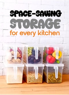 YAH Creation 5 Pcs/Set YAH Durable Food Storage - Pantry Organizer with Lids - Kitchen Containers – 4 Liter Stackable with Handles - Fridge Organizer, Freezer & Dishwasher Safe, For Food, Fruit, vegetables, Dry Storag /  - Image 5