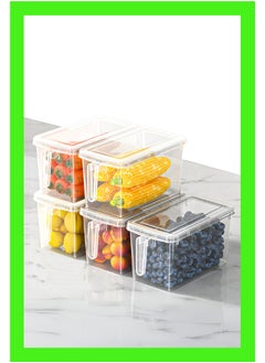 YAH Creation 5 Pcs/Set YAH Durable Food Storage - Pantry Organizer with Lids - Kitchen Containers – 4 Liter Stackable with Handles - Fridge Organizer, Freezer & Dishwasher Safe, For Food, Fruit, vegetables, Dry Storag /  - Image 1