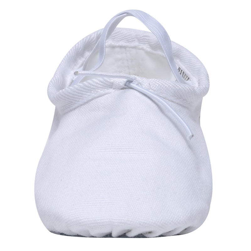 Danzcue Adult Canvas Split Sole Ballet Slippers Ballet Shoes for Women Dance Shoes, White, 9M - Image 2