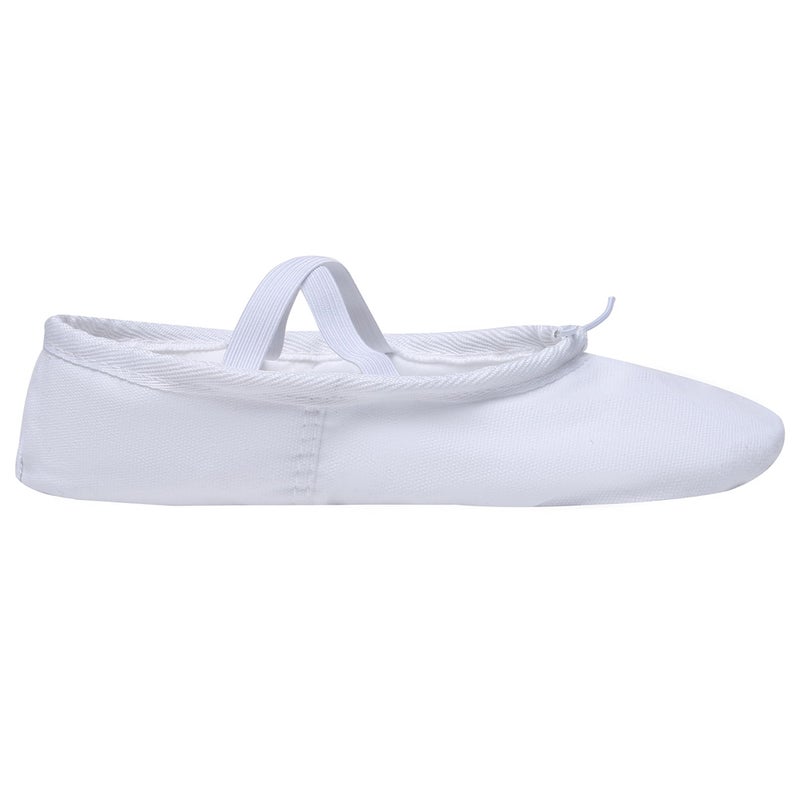 Danzcue Adult Canvas Split Sole Ballet Slippers Ballet Shoes for Women Dance Shoes, White, 9M - Image 5