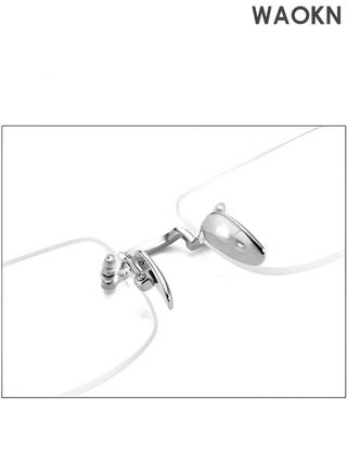 Rimless Reading Glasses ,Men Women Anti-Blue Ultra Light Frameless Reading Glasses, Reading Aid Visual Aid Workplace Glasses, Anti Fatigue Glasses with Strength for the Elderly ,Ultra light metal frameless glasses, not easily deformed,silver. - view 3