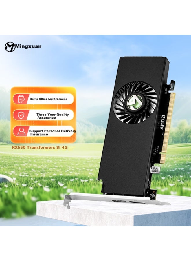 Maxsun Ms-rx550 Transformers Si 4gb Low-profile Graphics Card, Itx Small Case, Gaming Pc, Home And Office Graphics Card - Image 1