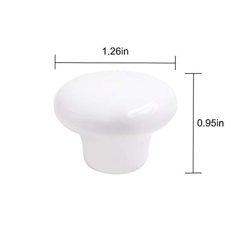 KINJOEK 10 Packs White Ceramic Cabinet Knobs, Vintage Porcelain Cabinet Knobs and Pulls with 0.98 Inch Screws for Kitchen Cabinets Bathroom Dresser Furniture - Image 3