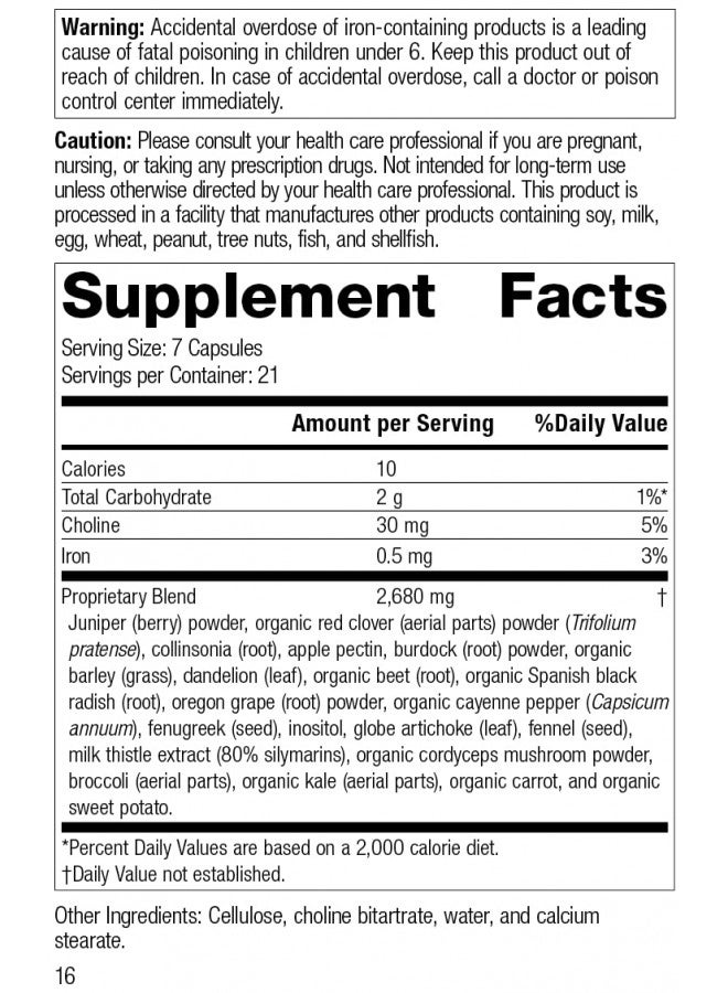 SP Whole Food Gallbladder Cleanse, Liver Cleanse, Kidney Support, Digestion And Toxin Cleanse With Collinsonia Root, Juniper Berry, Cordyceps Mushroom, And More - 150 Caps  - Image 2