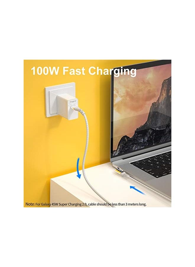 Fasgear 100W Usb C To Type C 90 Degree Cable 6Ft Usb 3.1 Gen 2 10Gbps Data Sync 5A Power Delivery With E Marker Compatible For Macbook Link Vr Headset Pd Docking Station Ssd 4K Dilays Grey  - Image 3