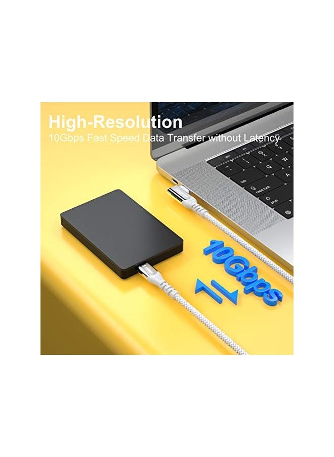 Fasgear 100W Usb C To Type C 90 Degree Cable 6Ft Usb 3.1 Gen 2 10Gbps Data Sync 5A Power Delivery With E Marker Compatible For Macbook Link Vr Headset Pd Docking Station Ssd 4K Dilays Grey  - Image 2