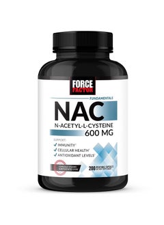 Force Factor FORCE FACTOR NAC Supplement N-Acetyl Cysteine 600 mg, Immune Support Supplement, 200 Vegetable Capsules  - Image 1